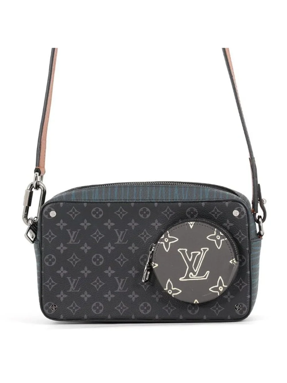 Louis Vuitton Shoulder Bag Monogram Eclipse Volga on Strap Black